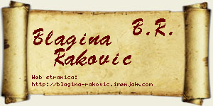Blagina Raković vizit kartica